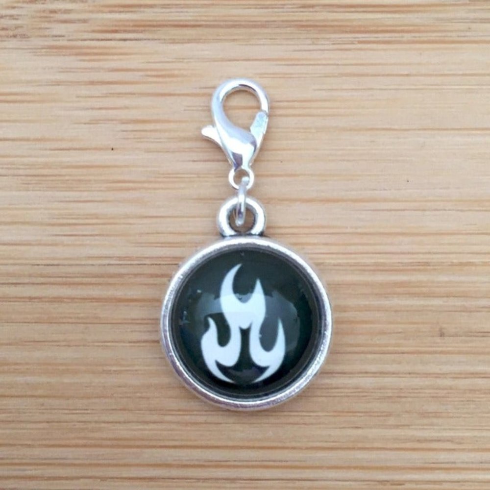 Planner Fire Glass Cabochon Charm